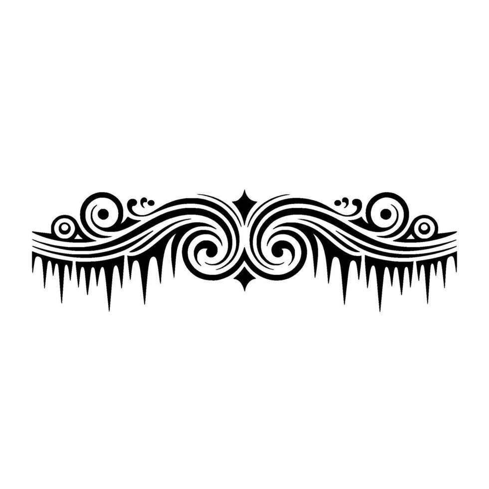 Elegant Swirl with Icicle Detail, Black and White vector