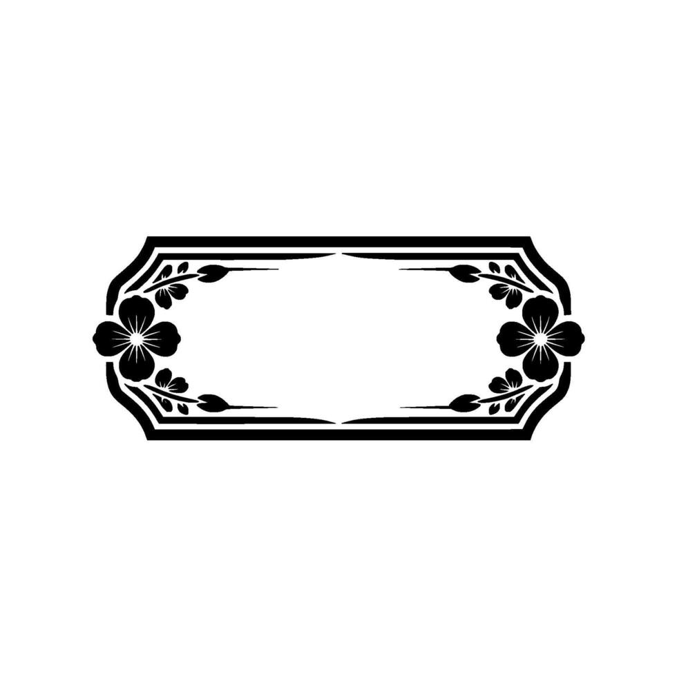 Floral Frame Silhouette Elegant Black and White vector
