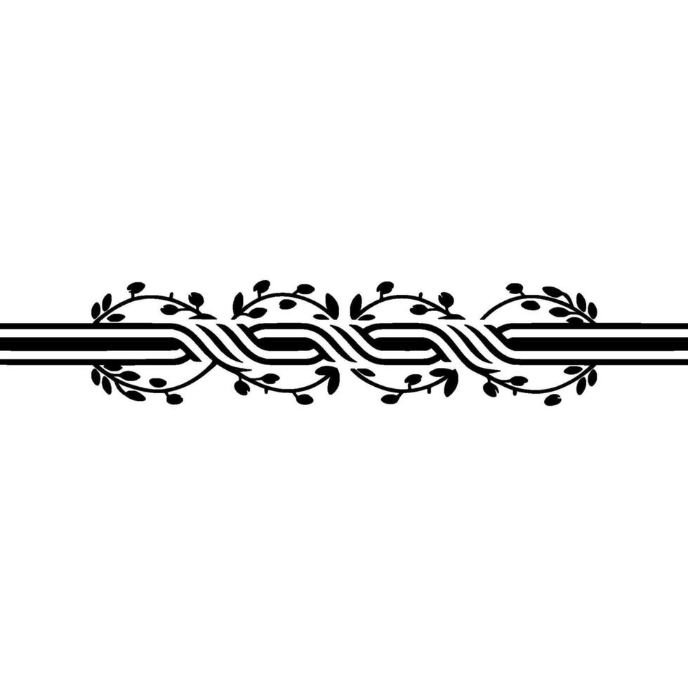 Elegant Black White Vine Border Decorative vector