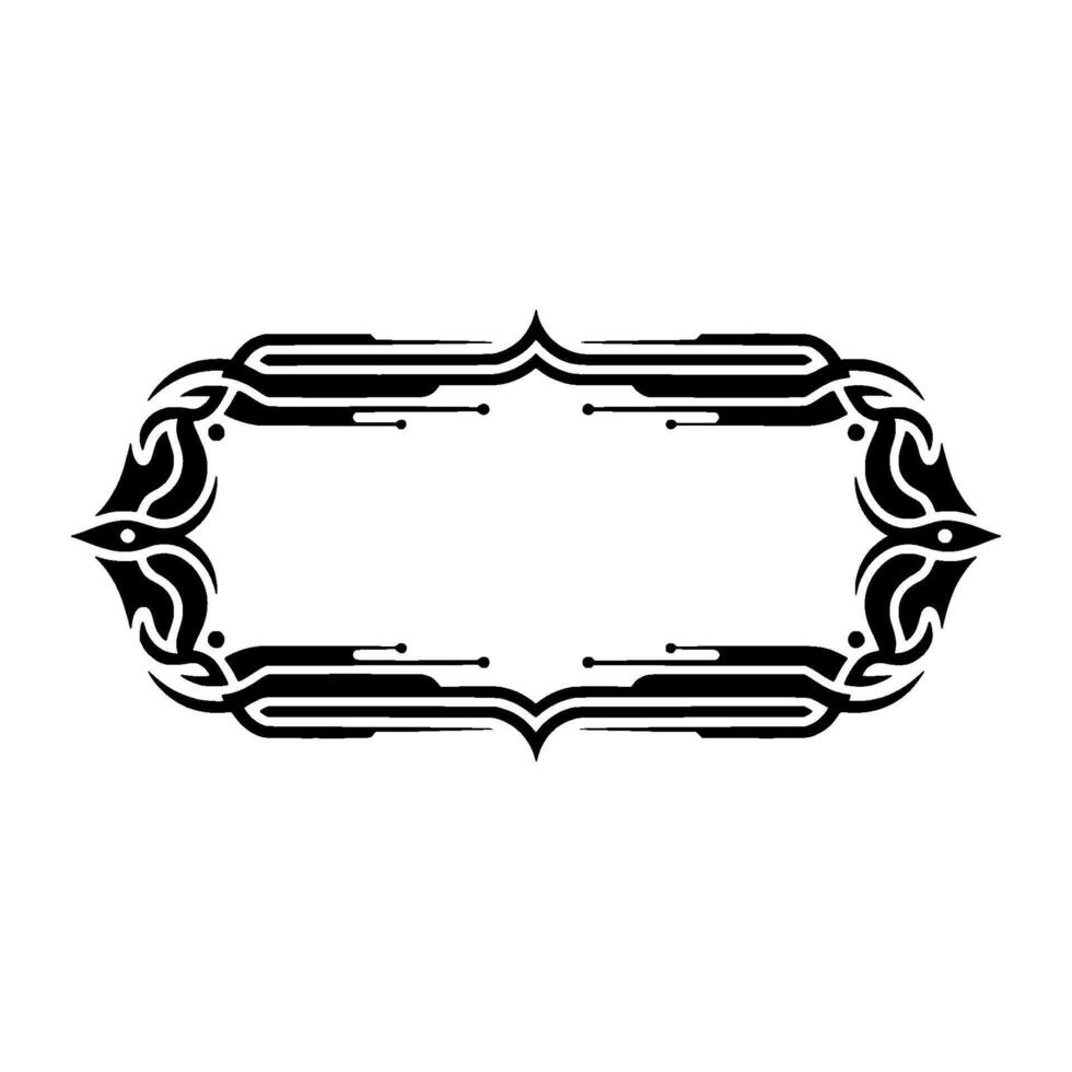 Elegant Black Frame with Geometric Tribal Pattern vector