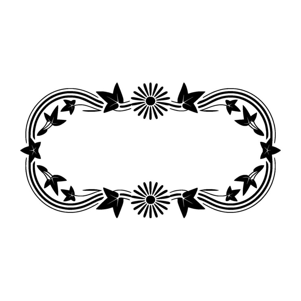 Elegant Black and, White Floral, Frame vector