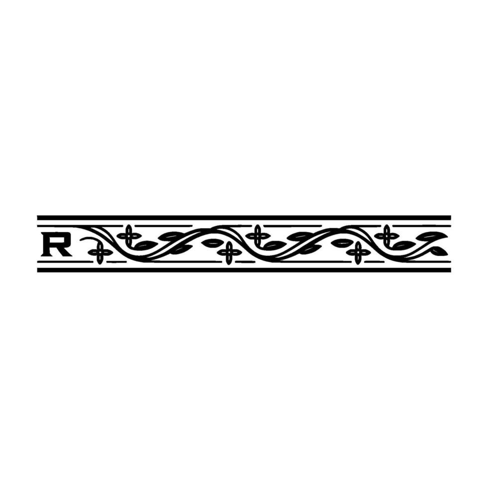Elegant Decorative Border with R - Illustration vector