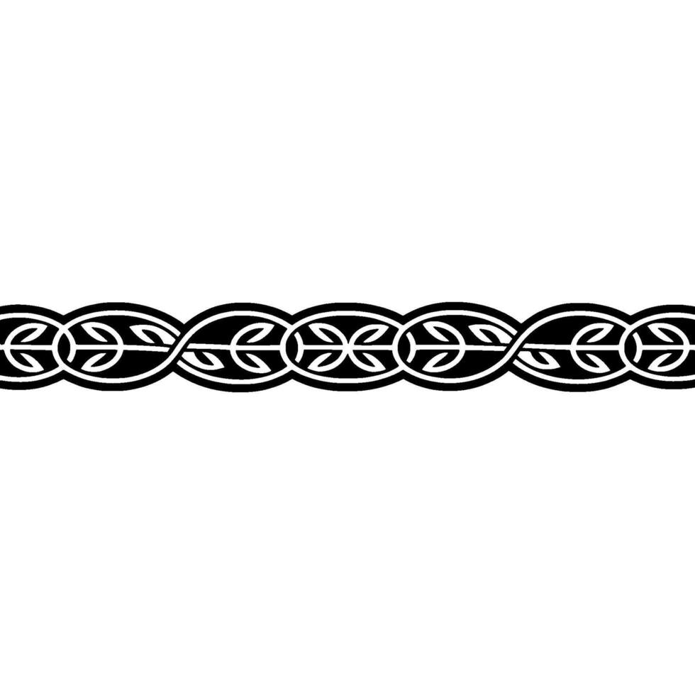 Elegant Black White Leaf Motif Border, Minimalist Element vector