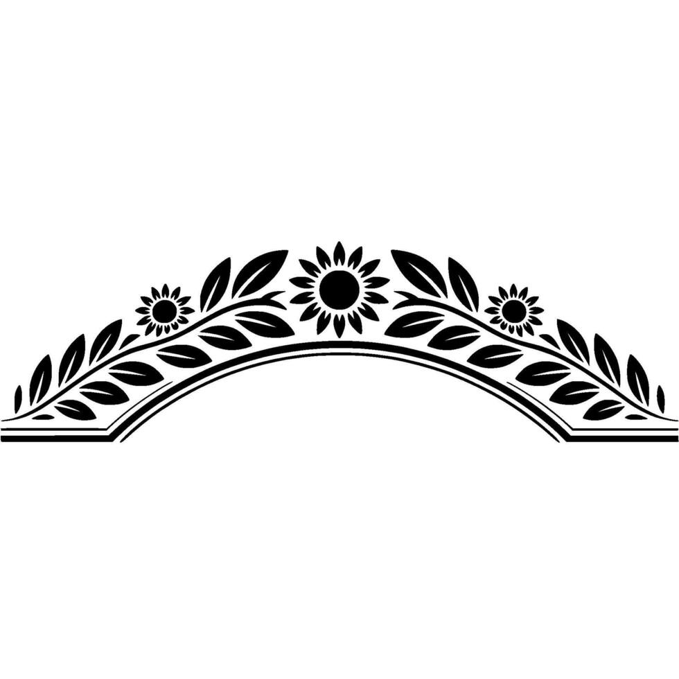Floral Archway Silhouette Elegant for Invitations Decor vector
