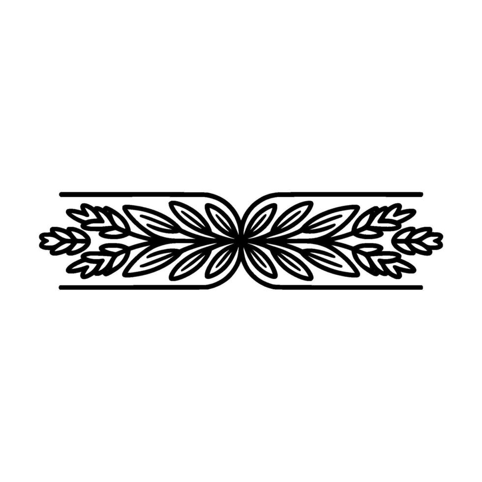 Floral Border Illustration Minimalist with Leaves and Symmetry vector