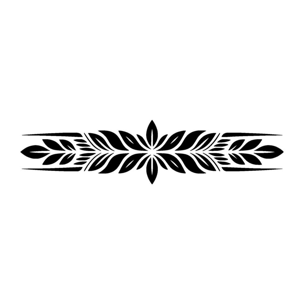 Black Ornamental Leaf Border on White Background vector