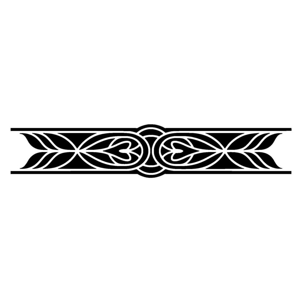 Black Floral Border Illustration, Decorative Element vector