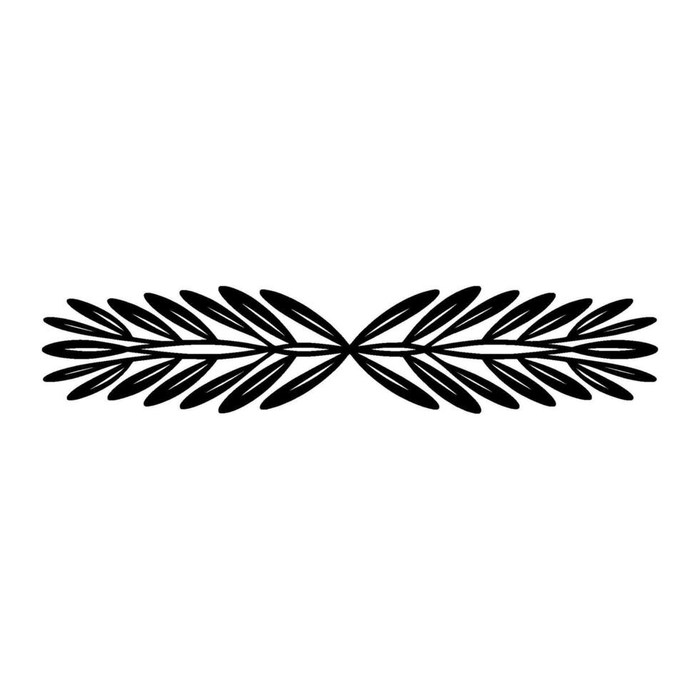 Symmetrical Black Leaf Border on Cream Background vector