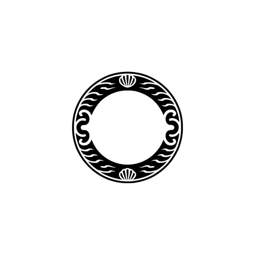 Elegant Black White Circular Decorative Frame on White Background vector