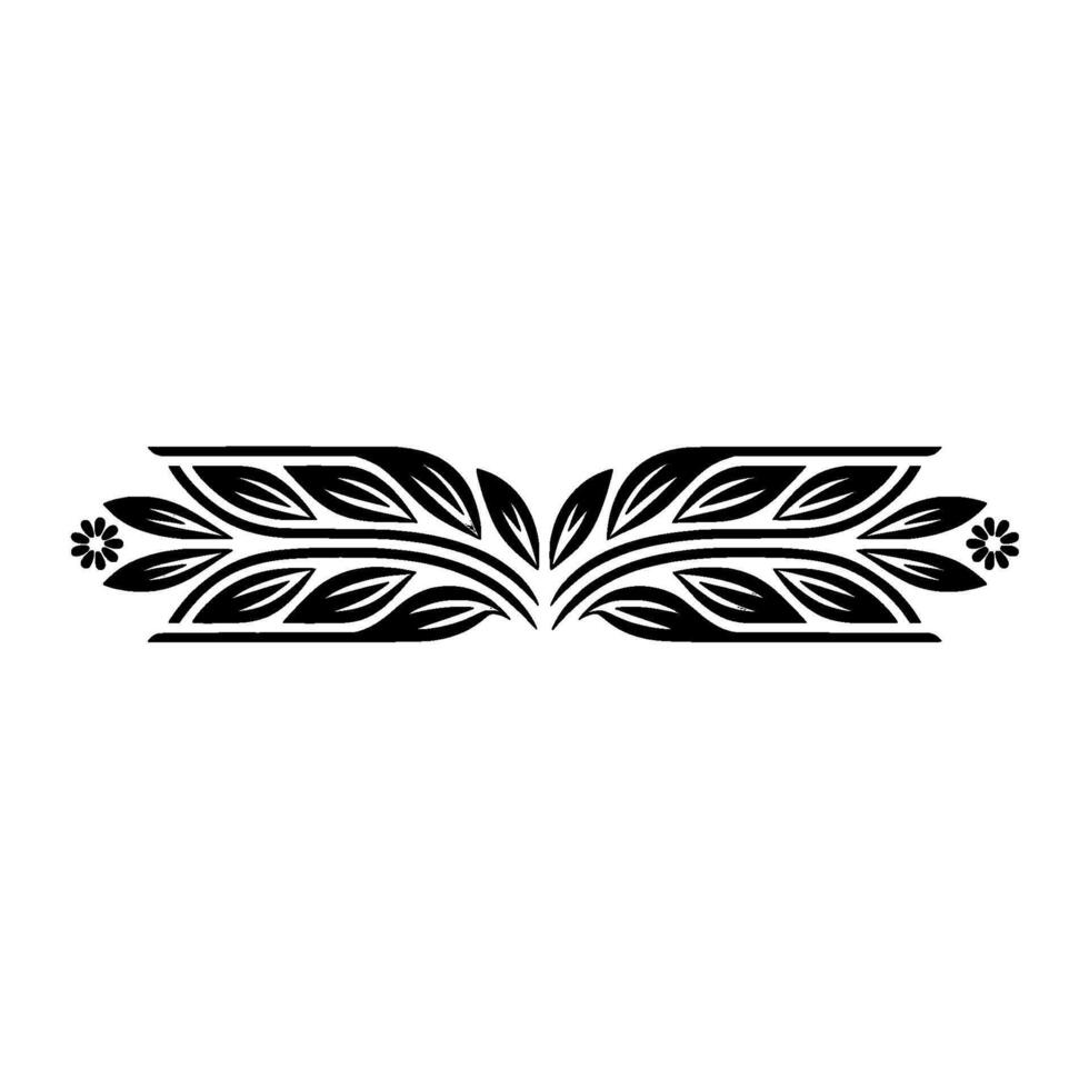 Elegant Floral Border Black and White Leaves Flowers vector