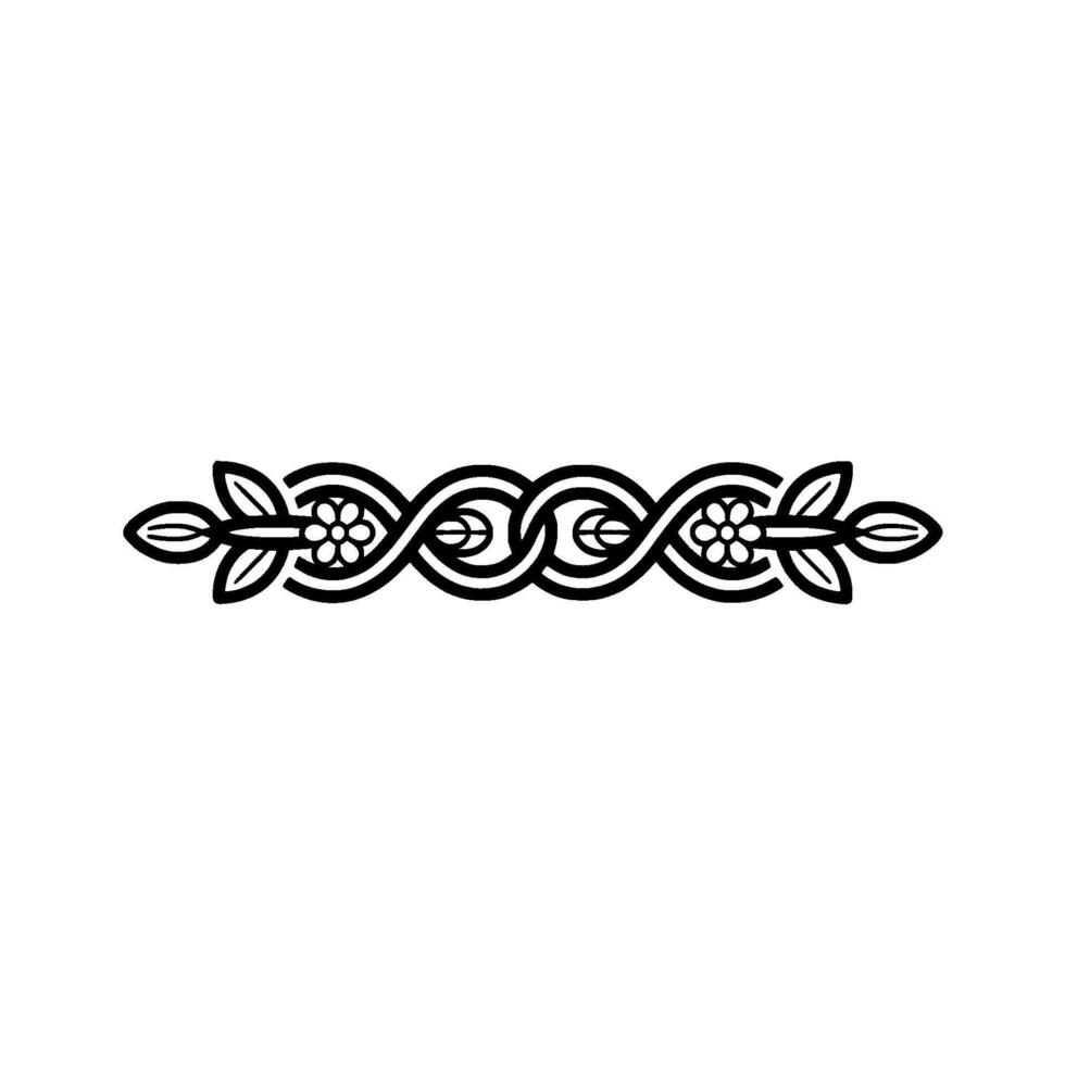 Elegant Floral Ornament with Celtic Knot Elements vector