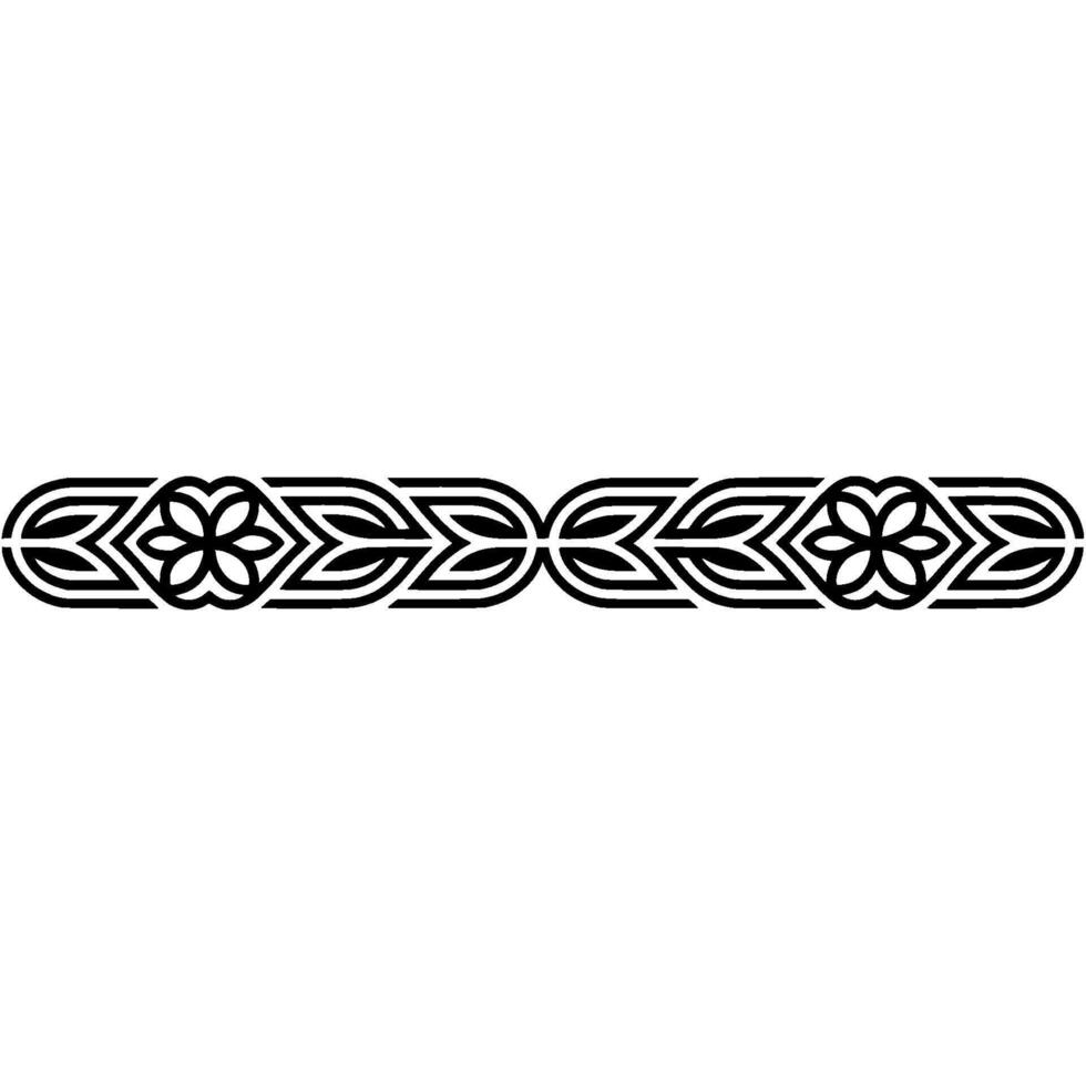 Geometric Ornamental Border, Black and White , Decorative vector