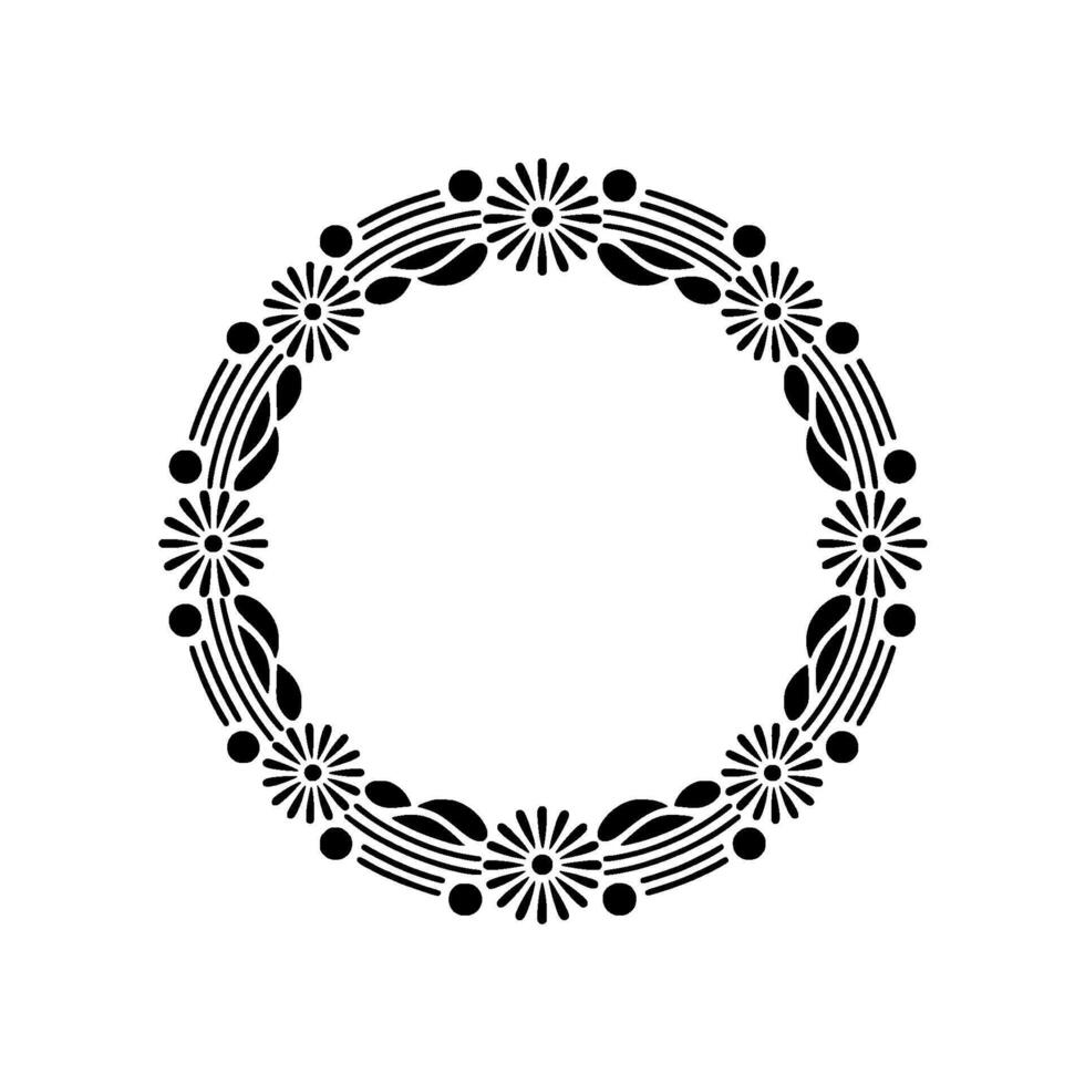 Elegant Floral Circle Frame, Minimalist , Decorative Element vector