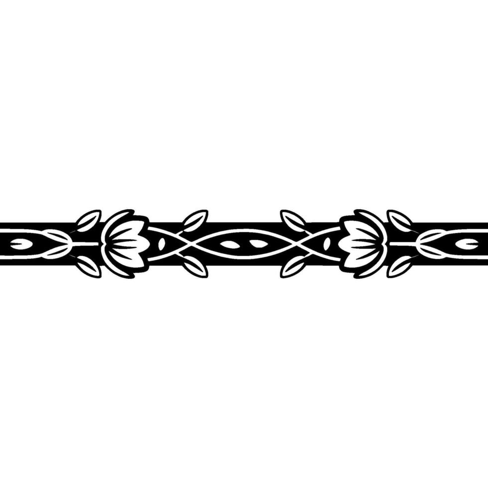 Elegant Floral Border , Black and- White vector