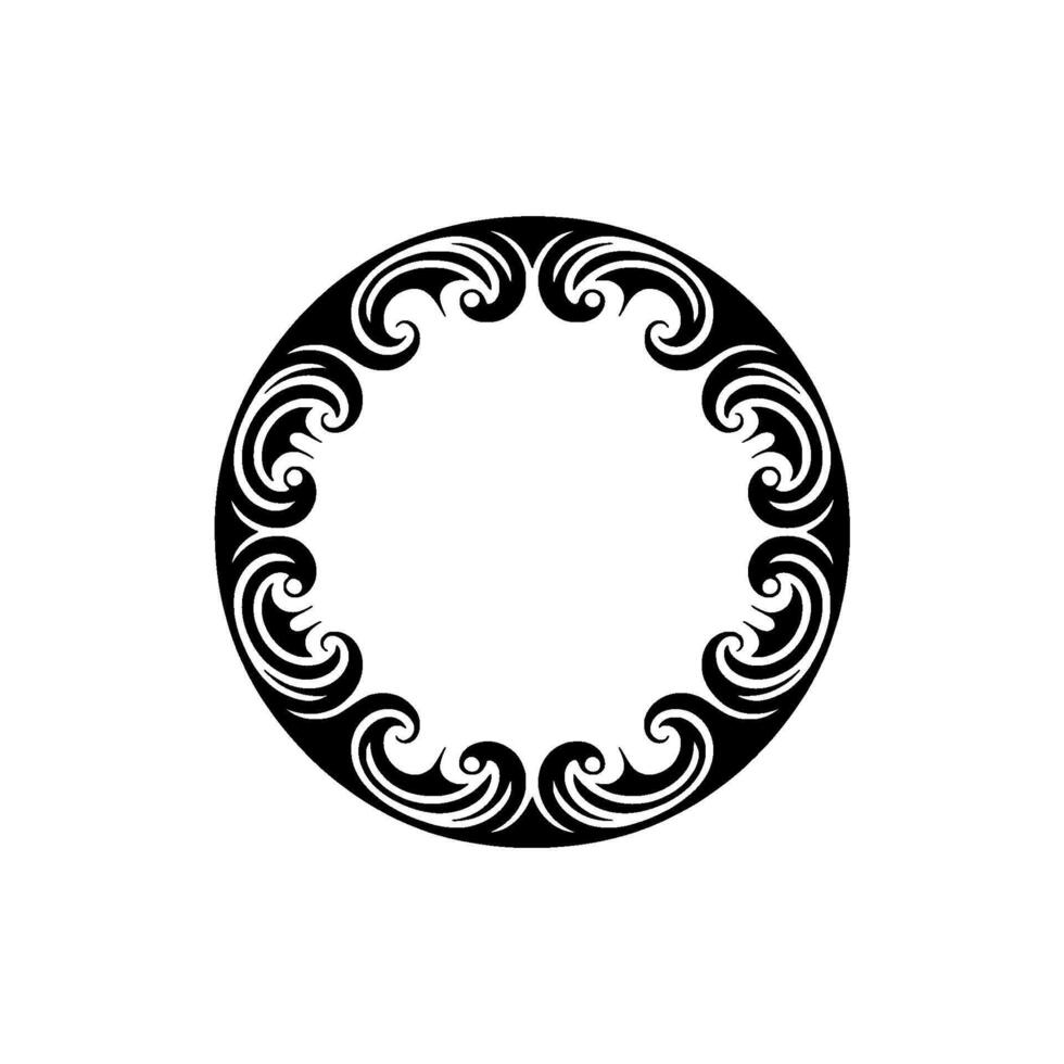 Elegant Circular Swirl Ornament on White Background vector