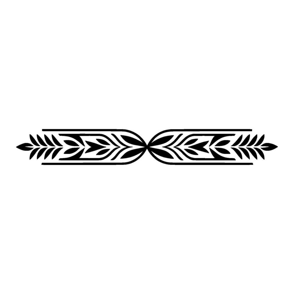 Elegant Black Leaf Ornament on White Minimalist Floral Element vector