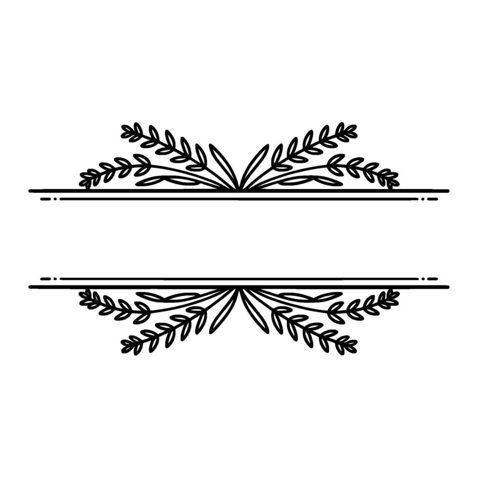 Elegant Floral Border with Text Space in Black on Cream vector