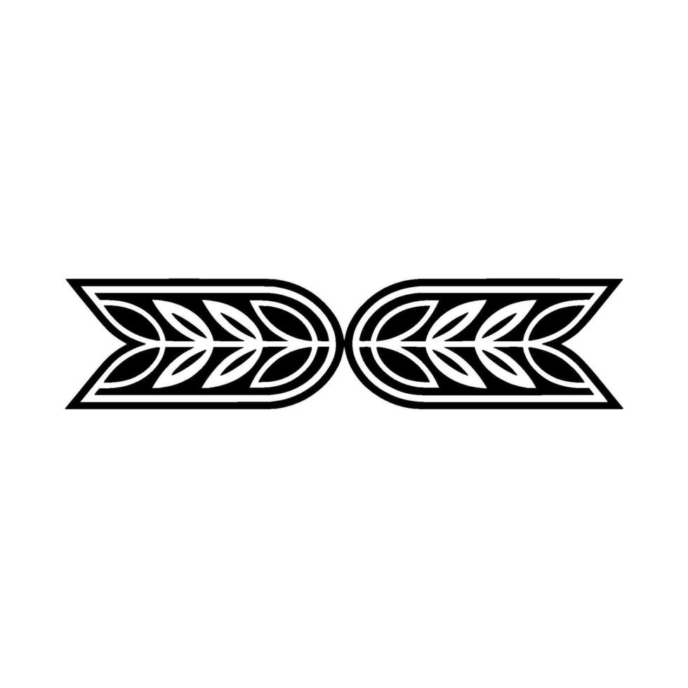Minimalist Black Leaf Motif on White, Decorative Element vector