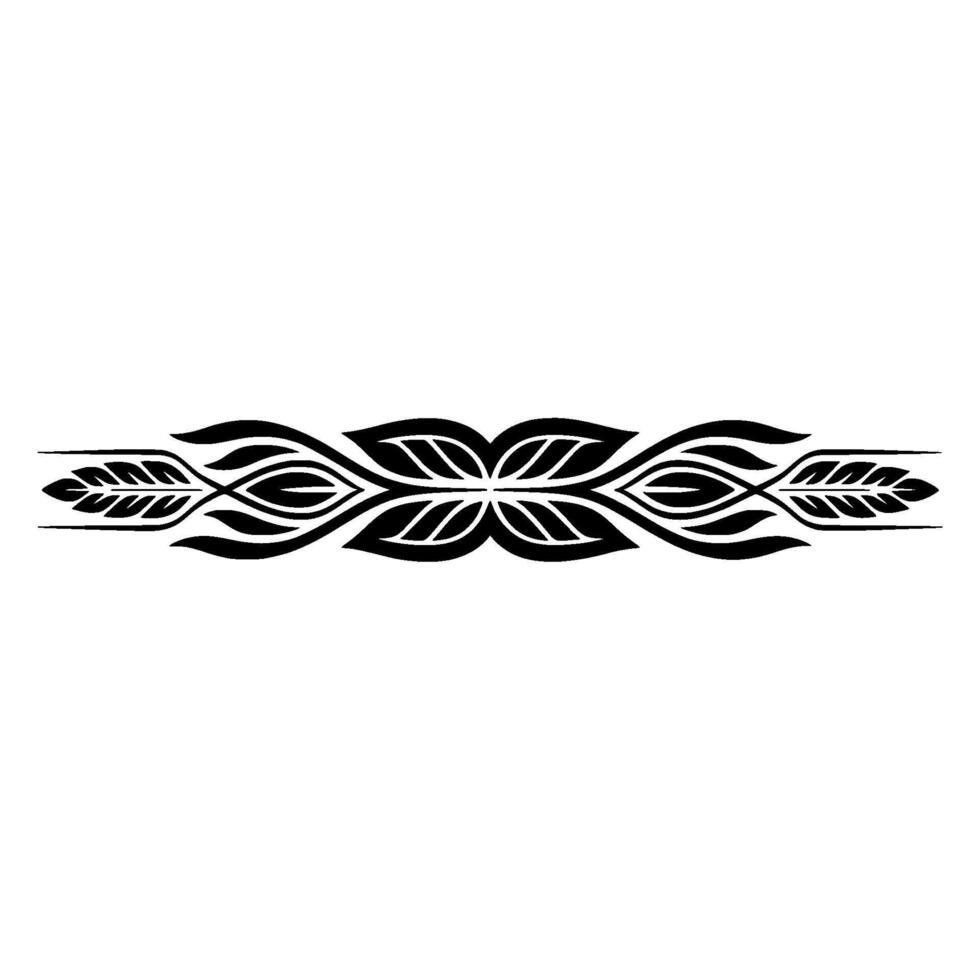 Ornate Black Floral Border on White Background, Element vector