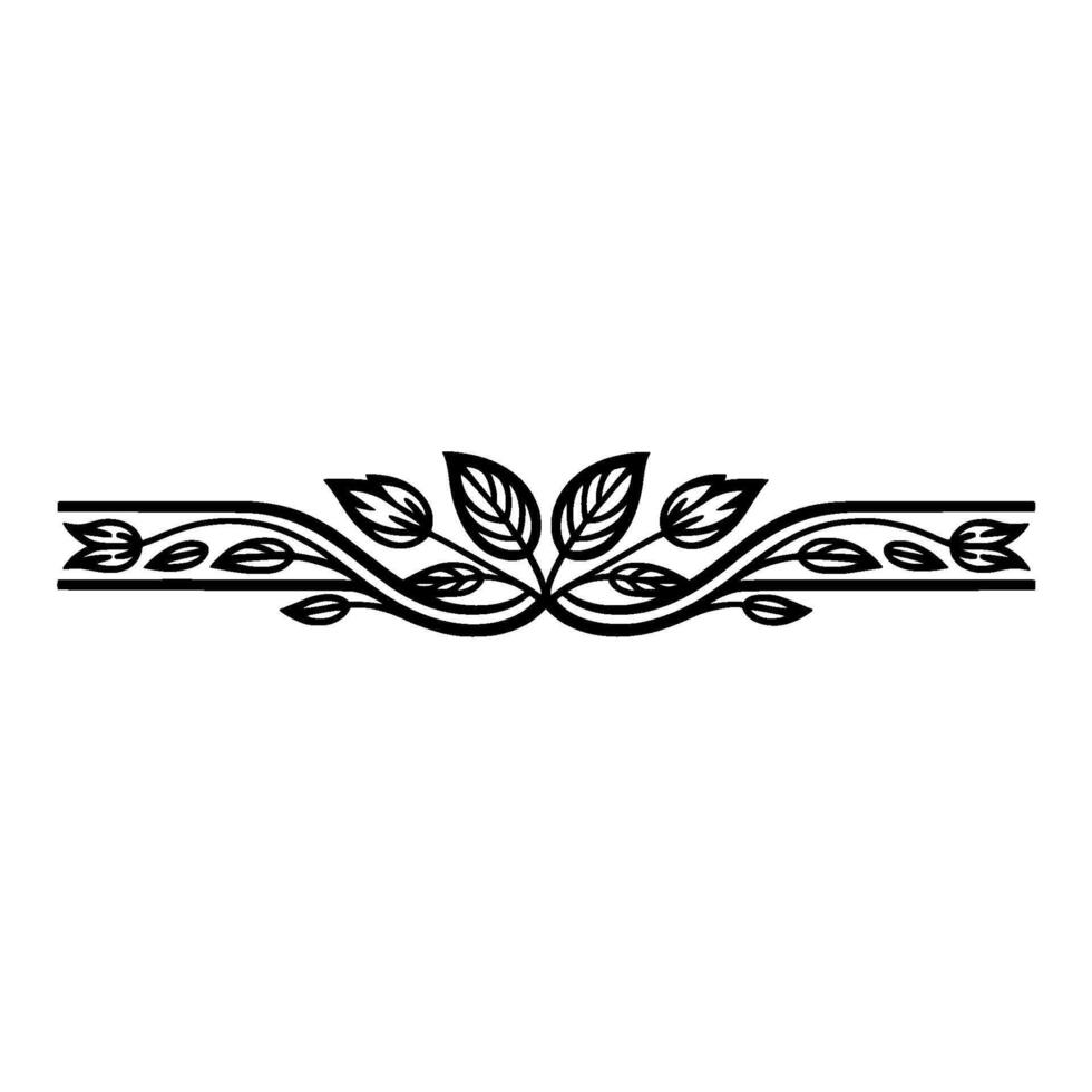 Elegant Floral Border Minimalist Leaf on White Background vector