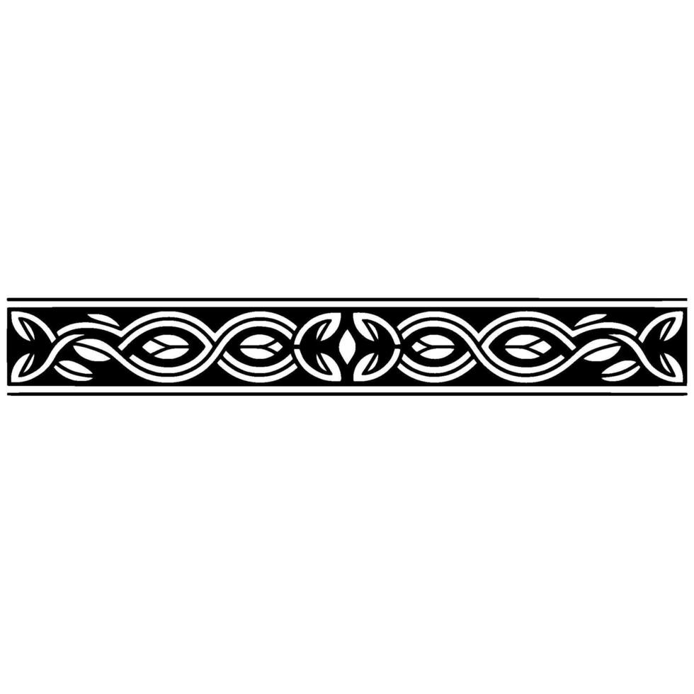 Elegant Celtic Border, Black and White, Seamless vector