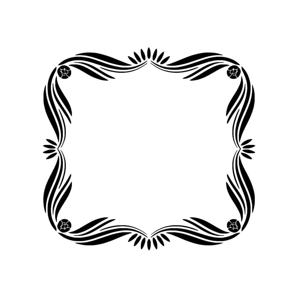 Elegant Art Nouveau Frame , Black White, Invitation Border vector