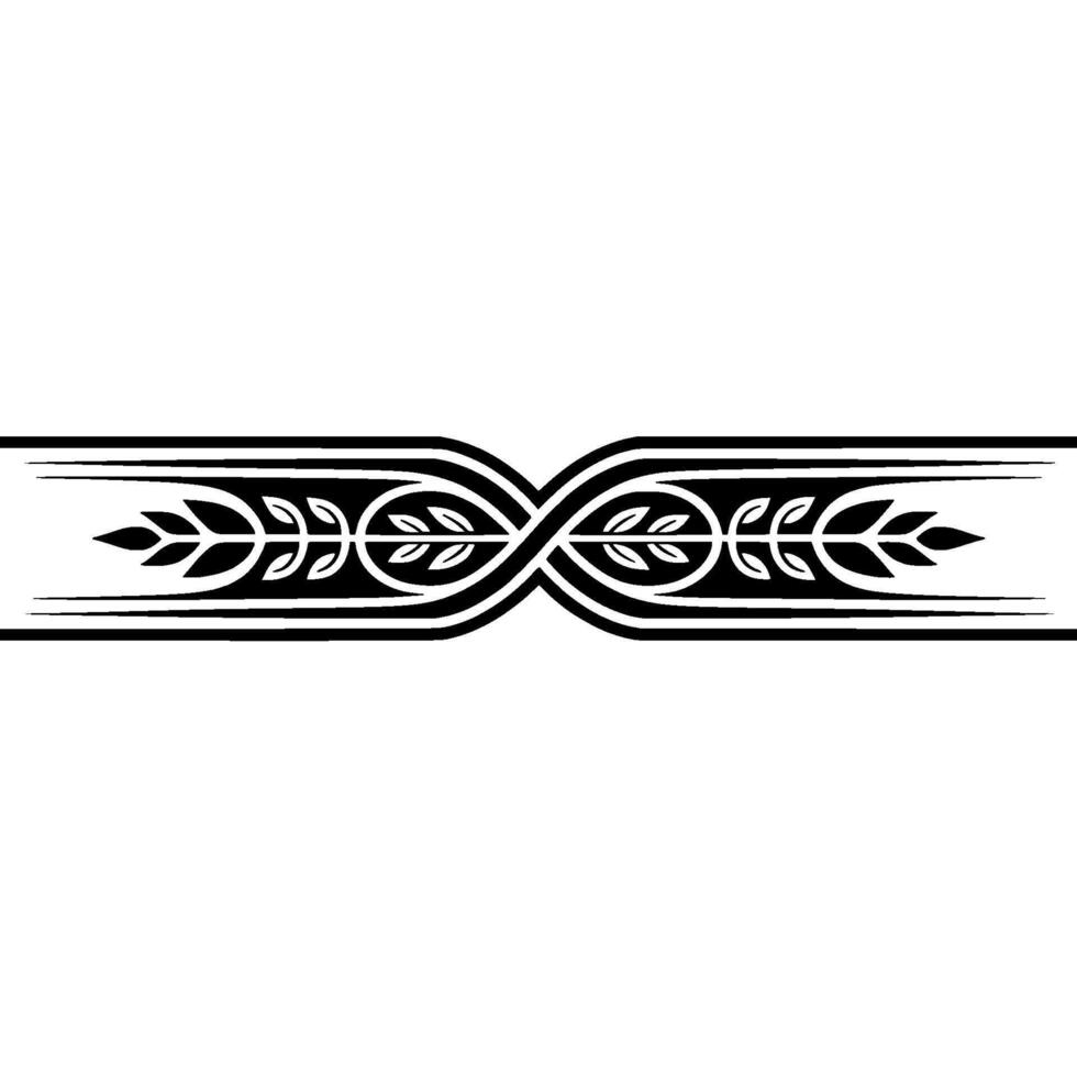 Elegant Floral Border in, Black, and White. vector