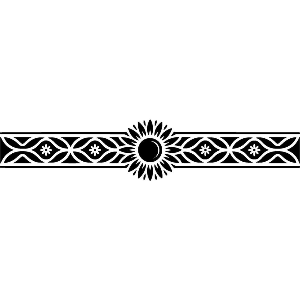 Elegant Sunflower Border in Black and White on White Background vector
