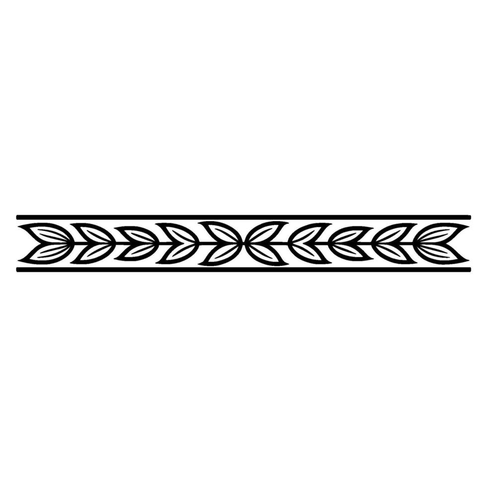 Elegant Black Leaf Border on White, Background vector