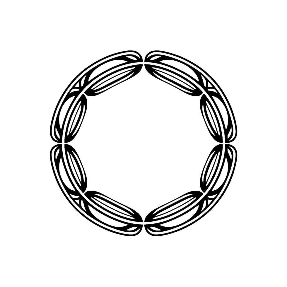 Decorative Geometric Circle Frame, Minimalist , Elegant Black White vector