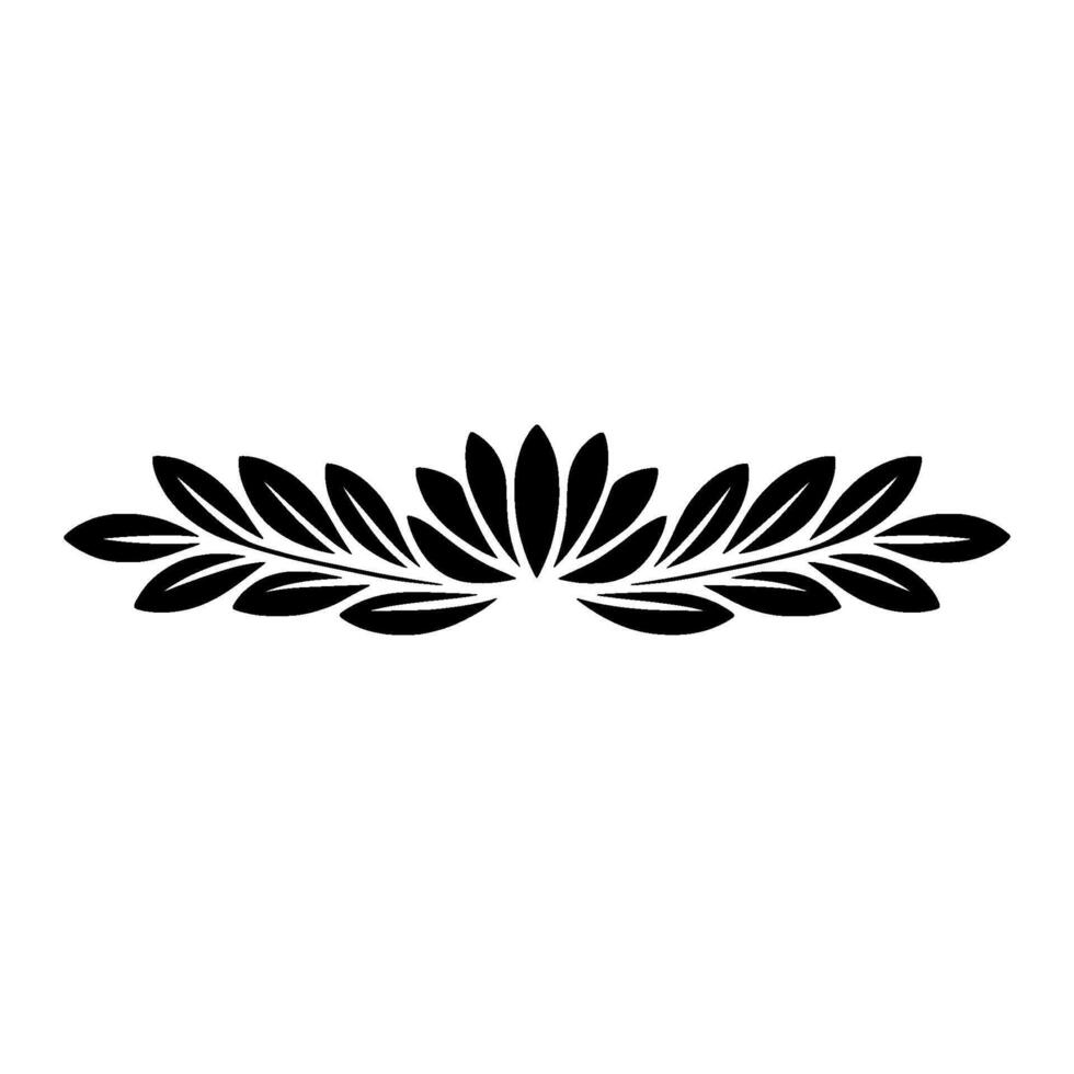Elegant Black Floral Decorative Element, Minimalist vector