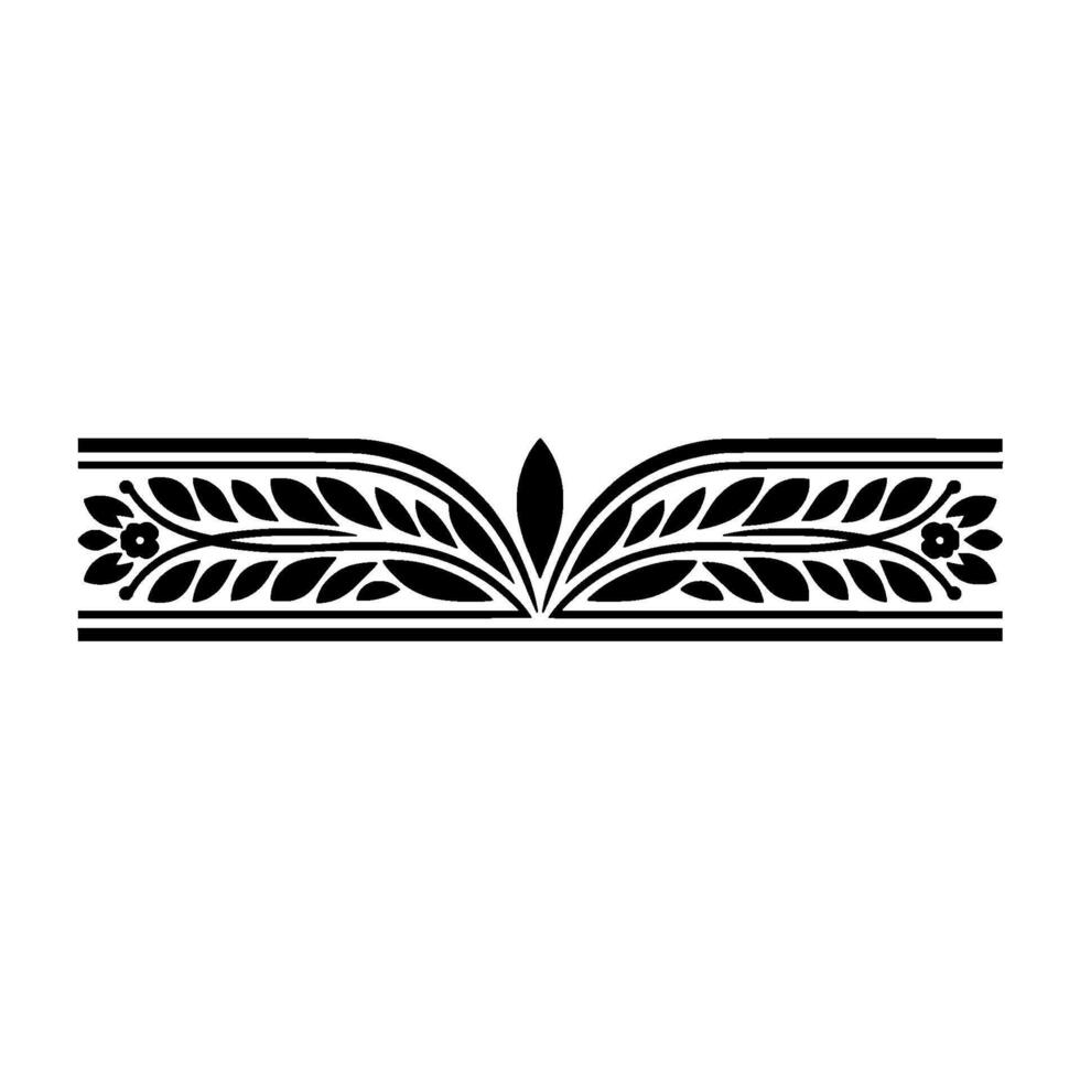 Floral Ornament , Elegant Black Decorative Element on White vector