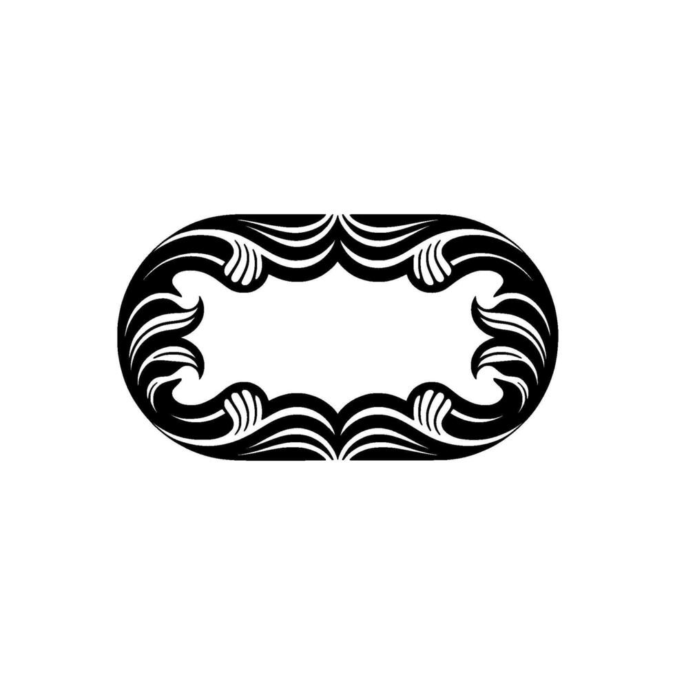 Ornamental Black White Frame - Elegant Element vector
