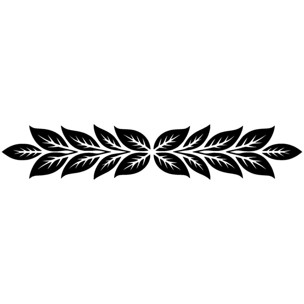 Elegant Black Leaf- Border on White Background vector