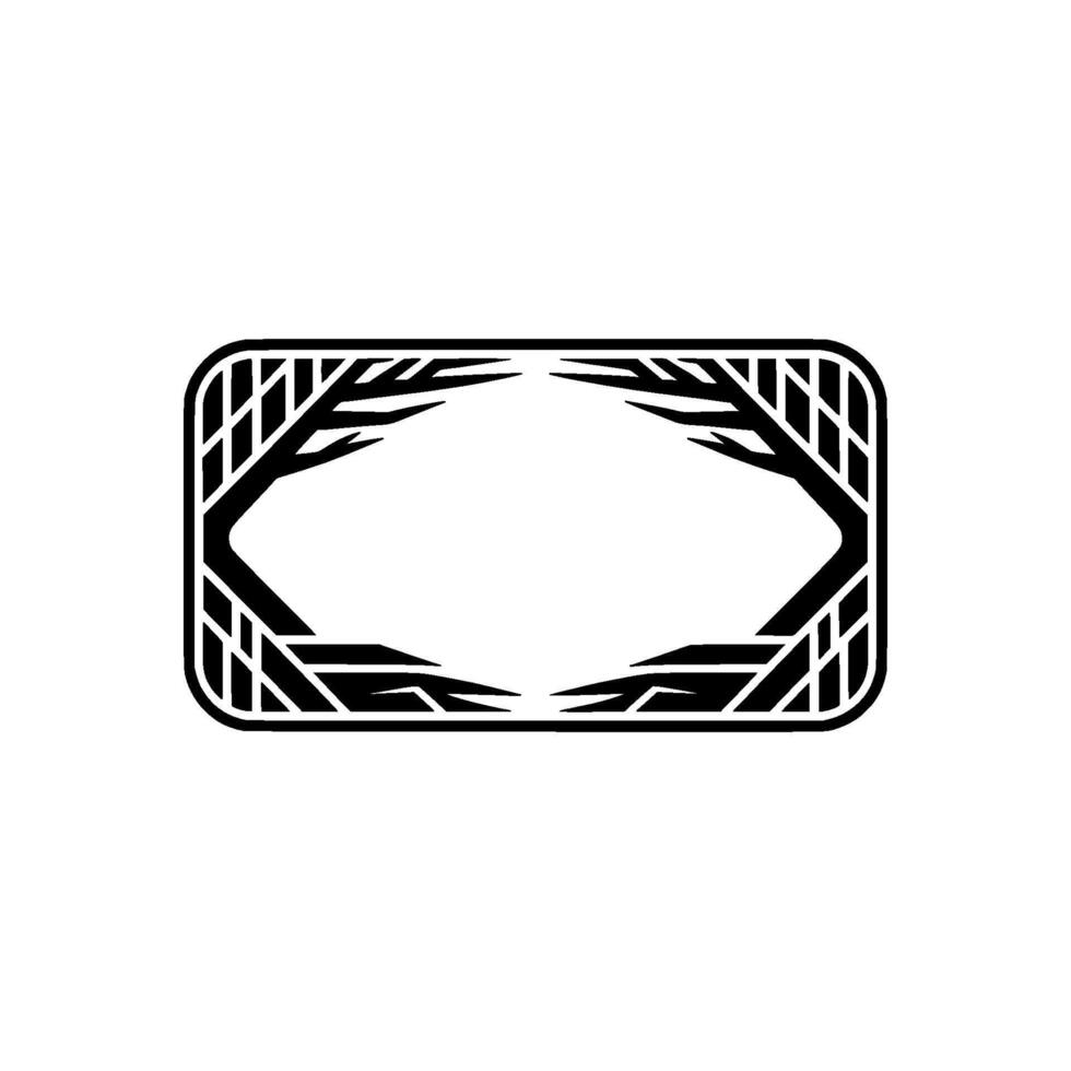 Geometric Frame, Black and White, Minimalist Nature-Inspired vector