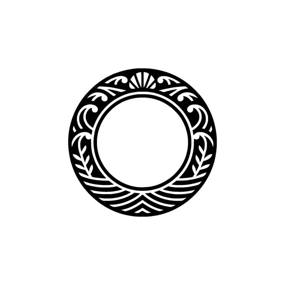 Elegant Circular Ornament, Black and White Decorative Frame vector