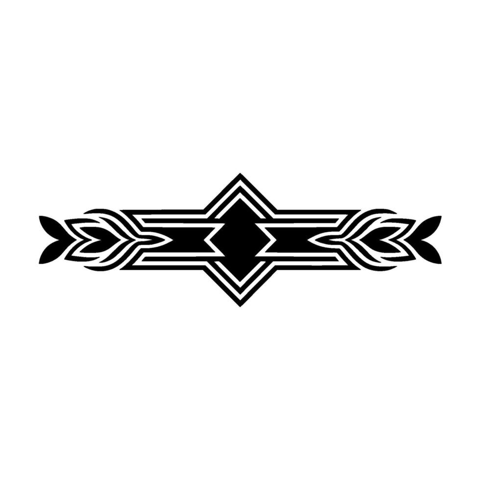Geometric Black Ornamental Element on White Background vector