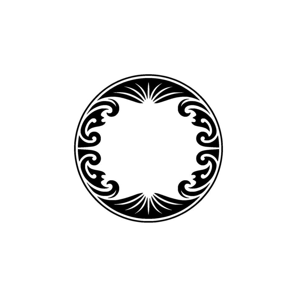Elegant Black and White Decorative Circular Frame vector