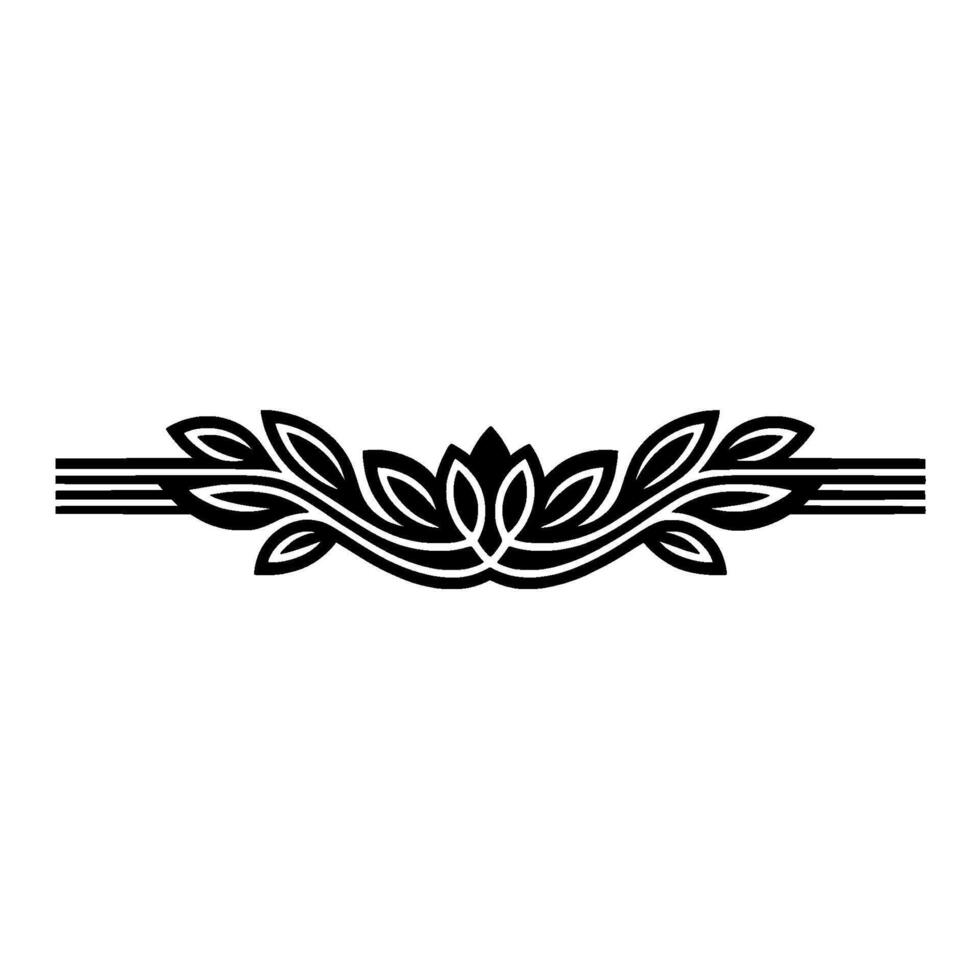 Elegant Black Floral Border, on White vector