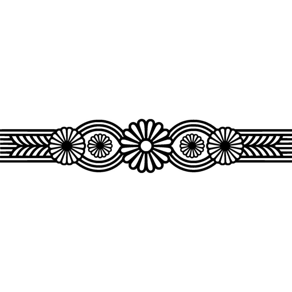 Minimalist Floral Border in- Black and- White vector