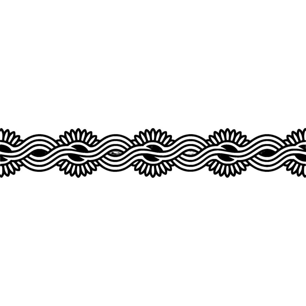 Floral Border Minimalist, Geometric, Decorative Element on White vector