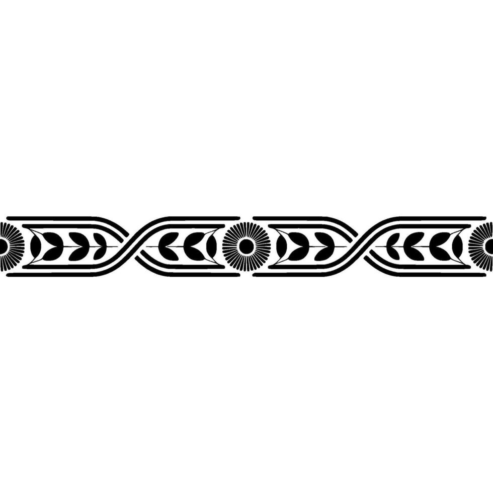 Elegant Black, Floral Border, on- White Background vector