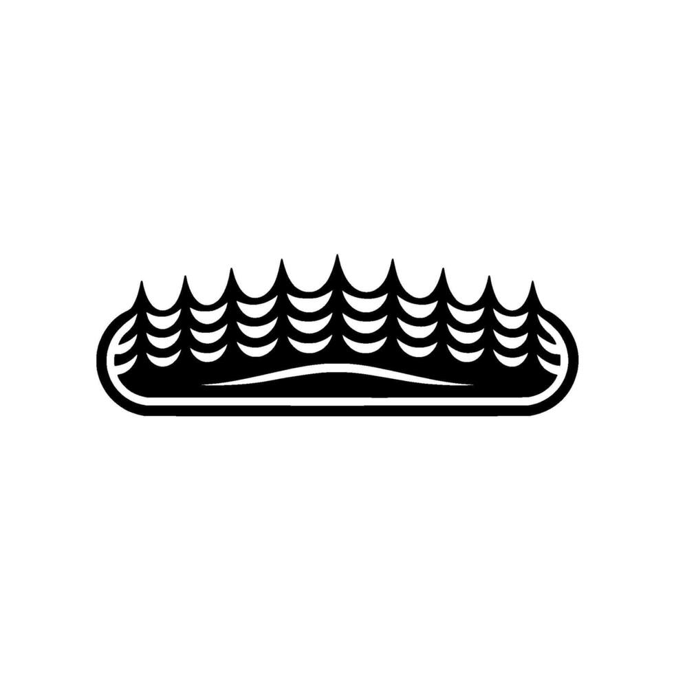 Abstract Wave Crest Minimalist Black White Symbol vector