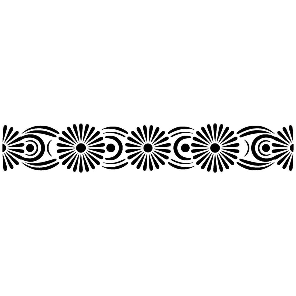 Geometric Floral, Border Minimalist Black White vector