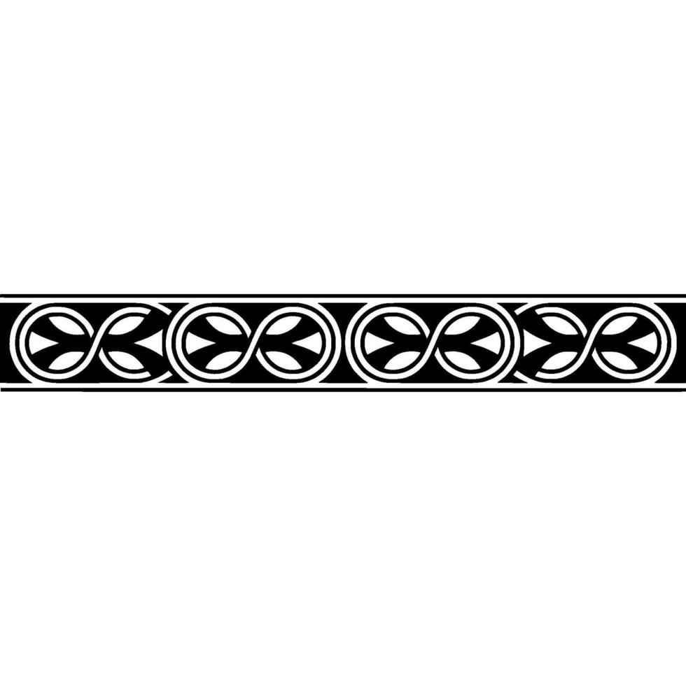 Celtic Knot Border , Black and White Ornament, Seamless Pattern Element vector