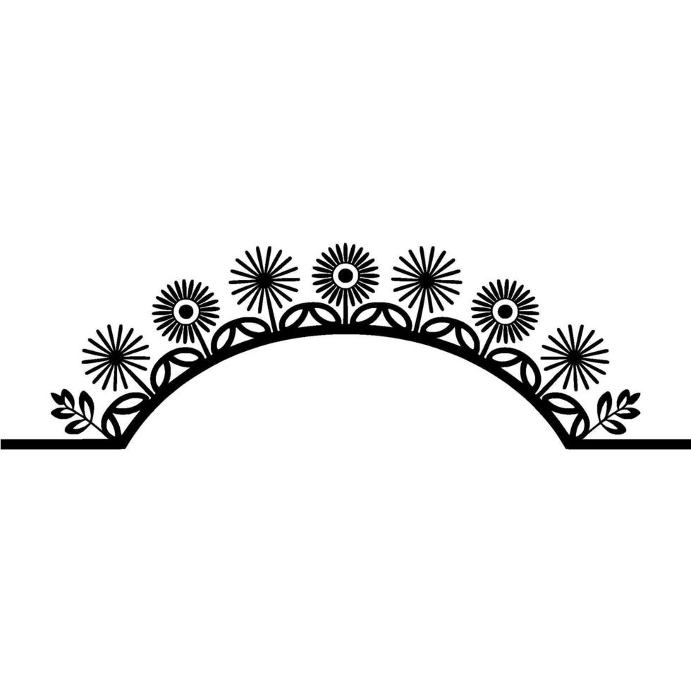 Floral Arch Simple Silhouette for Decorations vector