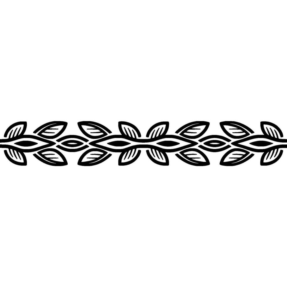 Decorative Vine Border - Minimalist Black and White vector