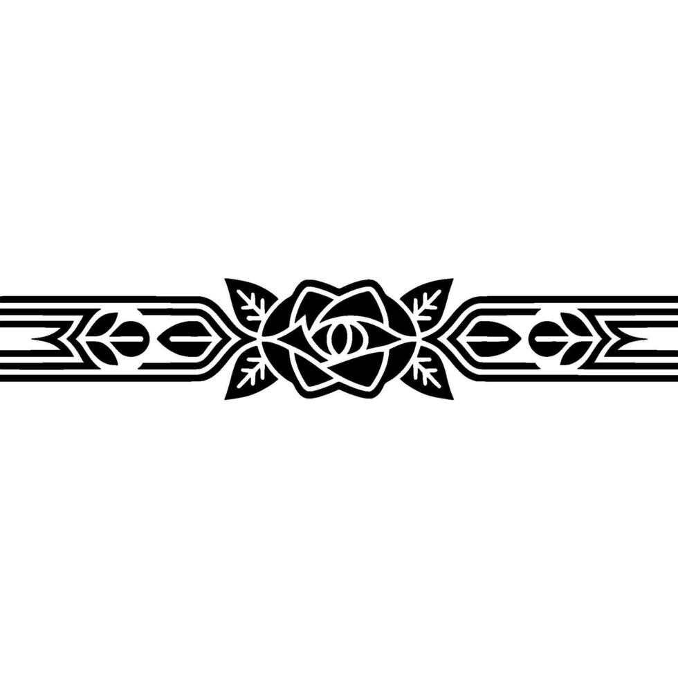 Elegant Black Rose Border - Decorative Element vector