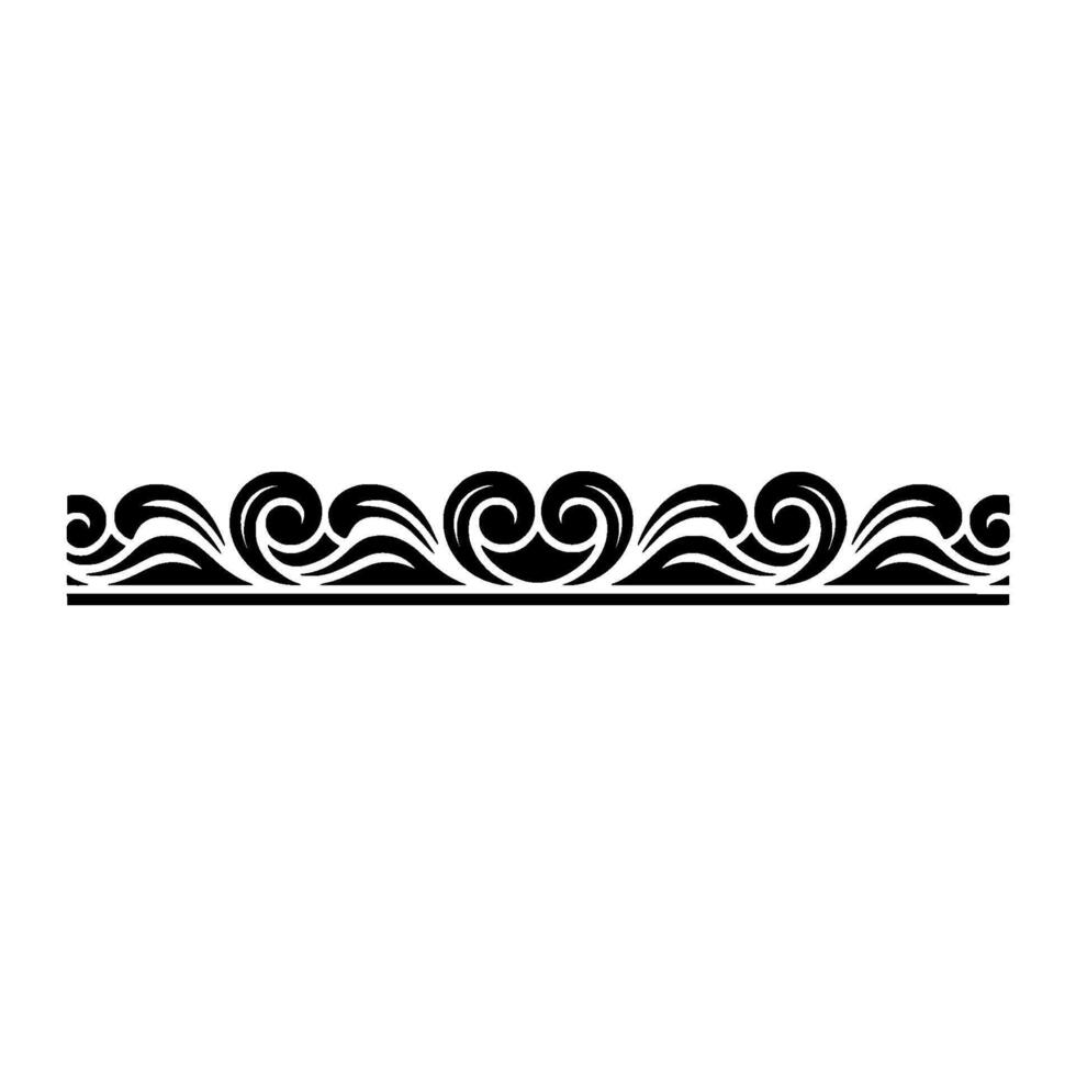 Decorative Black Swirl Border on White Elegant Element vector