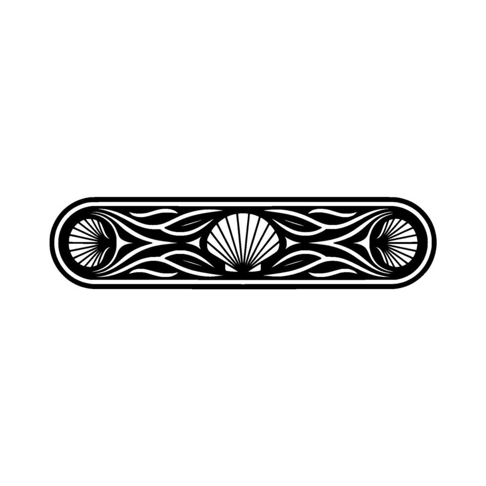 Black White Seashell Border , Elegant Coastal Pattern vector